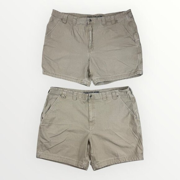 DULUTH Trading Co Flex Fire Hose Mens Carpenter Workwear Tan Shorts Stretch - Picture 1 of 7
